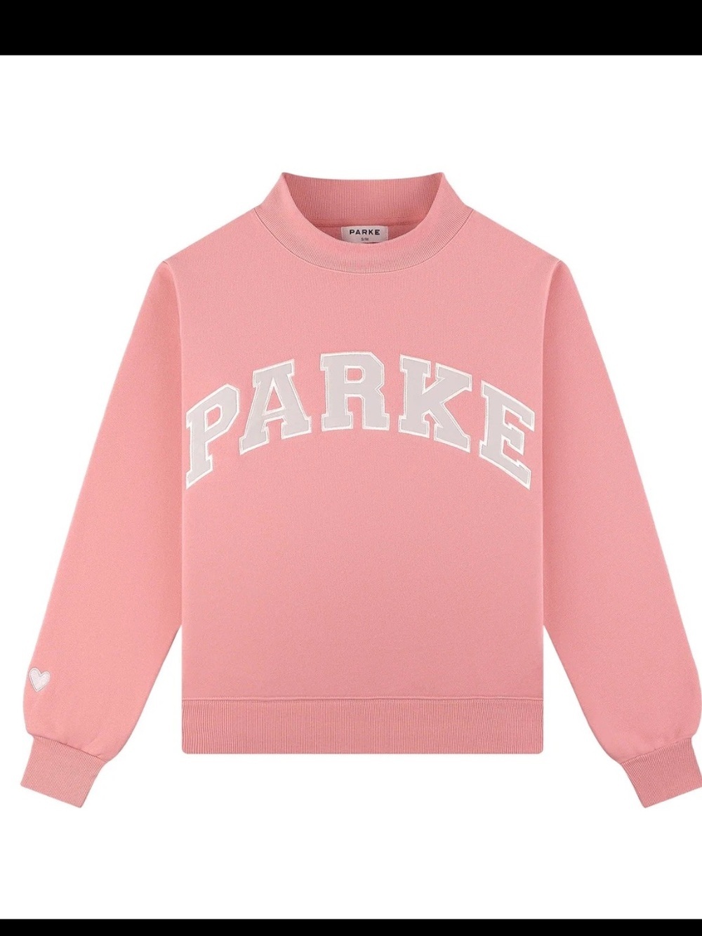 Parke Blush + Lavender Valentines Varsity Mockneck Sweater limited edition S/m - Picture 4 of 13